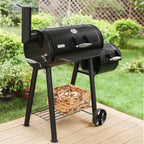 Summit Living Charcoal Grill with Offset Smoker 941 sq.in. Extra Large BBQ Grill Black