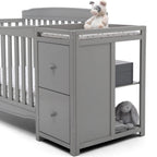 Delta Children Mason 6-in-1 Convertible Crib and Changer. Gray