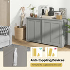 Costway Kitchen Storage Cabinet Sideboard Buffet Cupboard Wood Sliding Door Pantry White