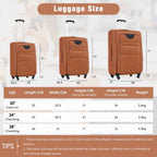 Softside Luggage Expandable 3 Piece Set Suitcase Upright Spinner Softshell Lightweight Luggage Travel Set