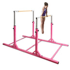 Costway Kids Gymnastics Parallel Bars Double Horizontal Bars Adjustable Width Height