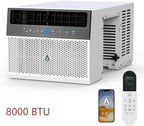 8000Btus Window Air Conditioner Over the Sill AC Up to 370 Sq.Ft With Remote & App