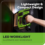 Greenworks 24V 18GA Brushless Brad Nailer, Cordless Staple Gun, Tool Only