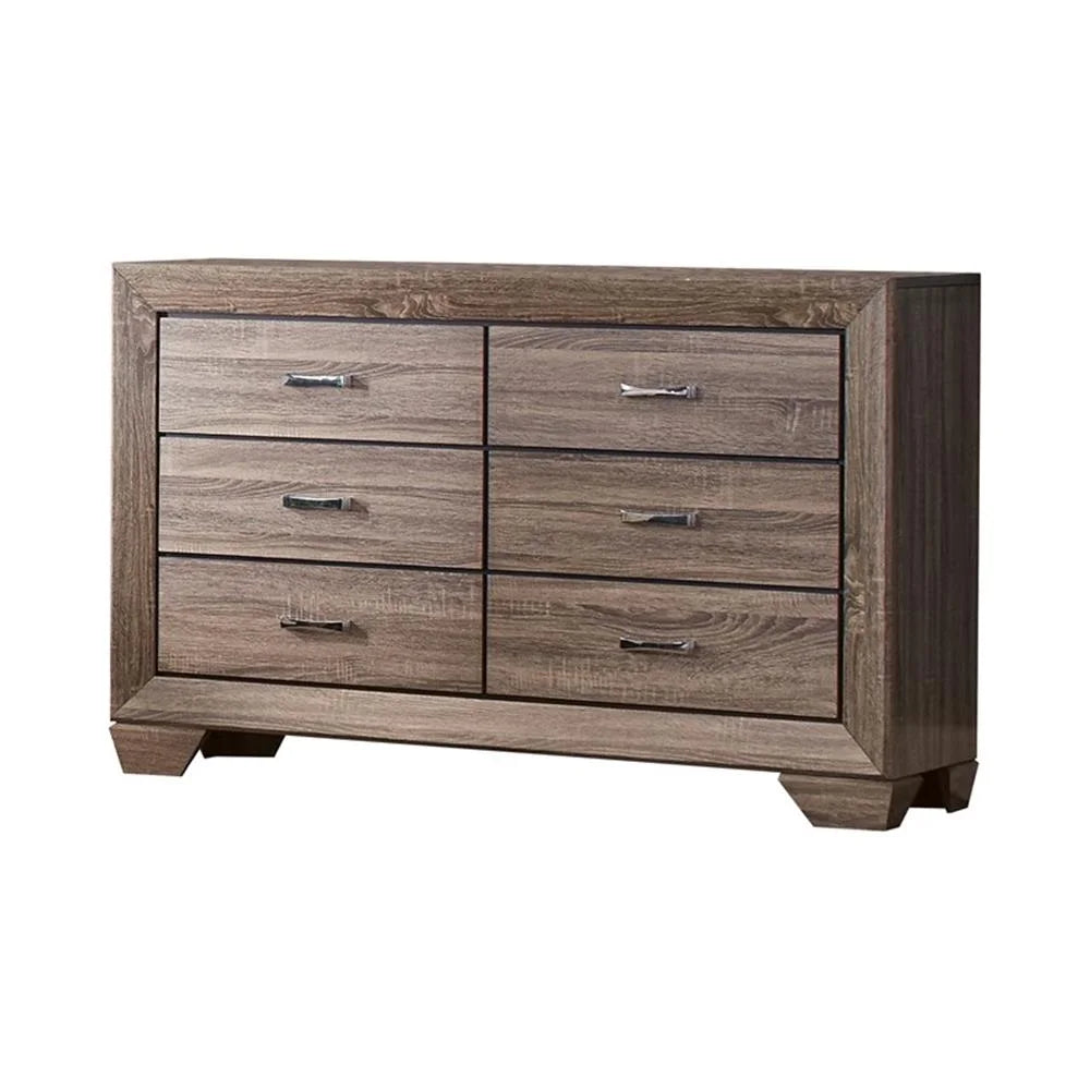 Bowery Hill Transitional 4-Piece Wood Queen Bedroom Set in Brown
