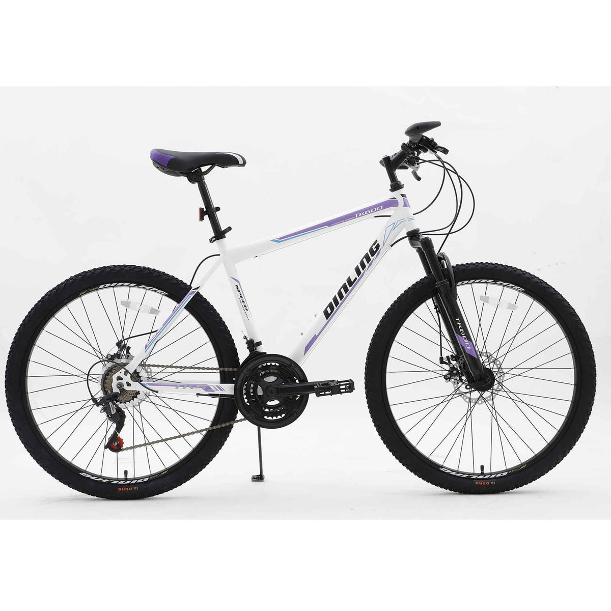 Dinling Hybrid Bike for Men and Women, Shimano 21-Speed, 26 Inch  Mountain Bike Purple