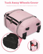 Hynes Eagle 22" Hybrid Carry-On Luggage, Softside Rolling Backpack, Grey