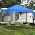 Ainfox 8'x8' Pop Up Canopy Tent, Easy-Setup Gazebo, Outdoor Canopy with 3 Adjustable Heights for Events, Parties, Camping, Blue