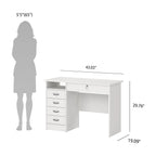 Tvilum Walden 5 Drawer Office Desk with 1 Locking Drawer for Adults, White