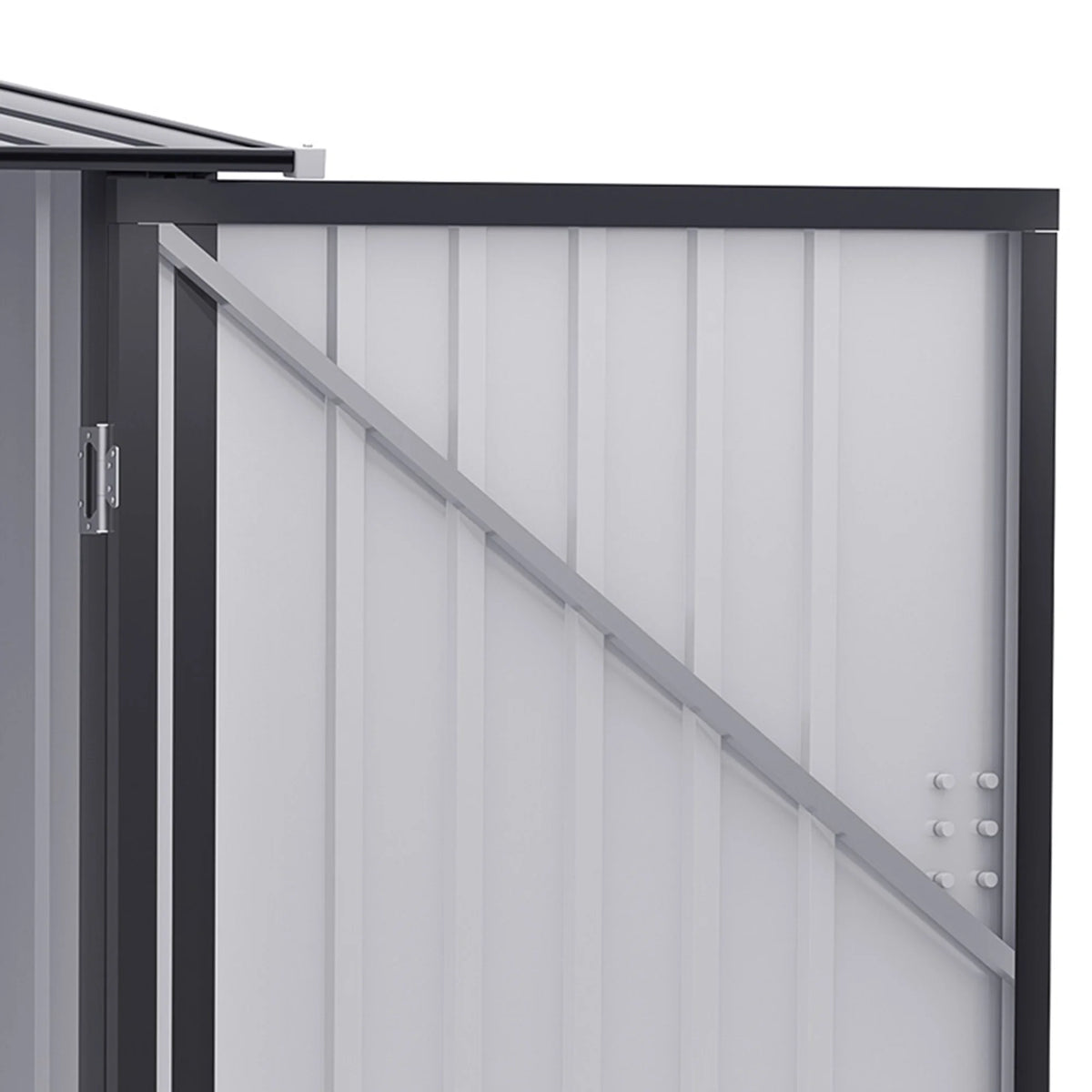 Outsunny 4.6' x 9' Metal Outdoor Storage Shed, Garden Utility Tool House with Double Lockable Doors for Backyard, Patio, Lawn, Garage, White