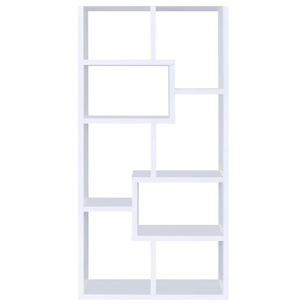 Coaster Company Interlocking 8 Shelf Wood White Bookcase for Home