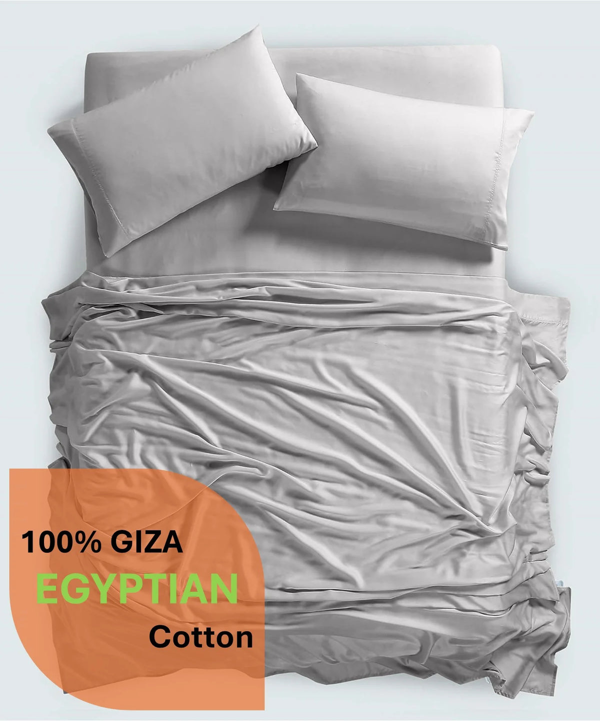 600 Thread Count, 100% Giza Egyptian Cotton Bedding Set, 4-PC Sheets Set, 15 Inch Deep Pocket of Fitted Sheet, Soft Sateen Weave Breathable - Black, Twin