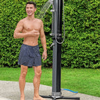 Bestway SolarFlow Outdoor Shower 2gal/8L: Oversized Shower Head and Stand, Easy Installation, & Adjustable Water Flow. Experience the ultimate convenience.