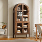 Fiogmub Tall Arched Storage Display Cabinet, Arched Pantry Cabinet with Doors, Acrylic Glass Doors