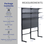 VIVO Black Freestanding Modular Pegboard System with 3 Tier Organization