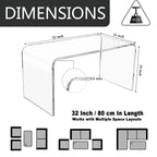 VDGPWA 32" Rectangle Waterfall Coffee Table, 0.6" Thick All Acrylic, Clear
