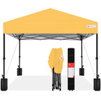 Best Choice Products 12x12ft Easy Setup Pop Up Canopy w/ 1-Button Setup, Wheeled Case, 4 Weight Bags - Navy Blue