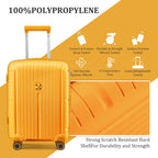 Joyway 5 Piece Luggage Sets Hardshell Lightweight Suitcase with TSA Lock Spinner Wheels-Orange