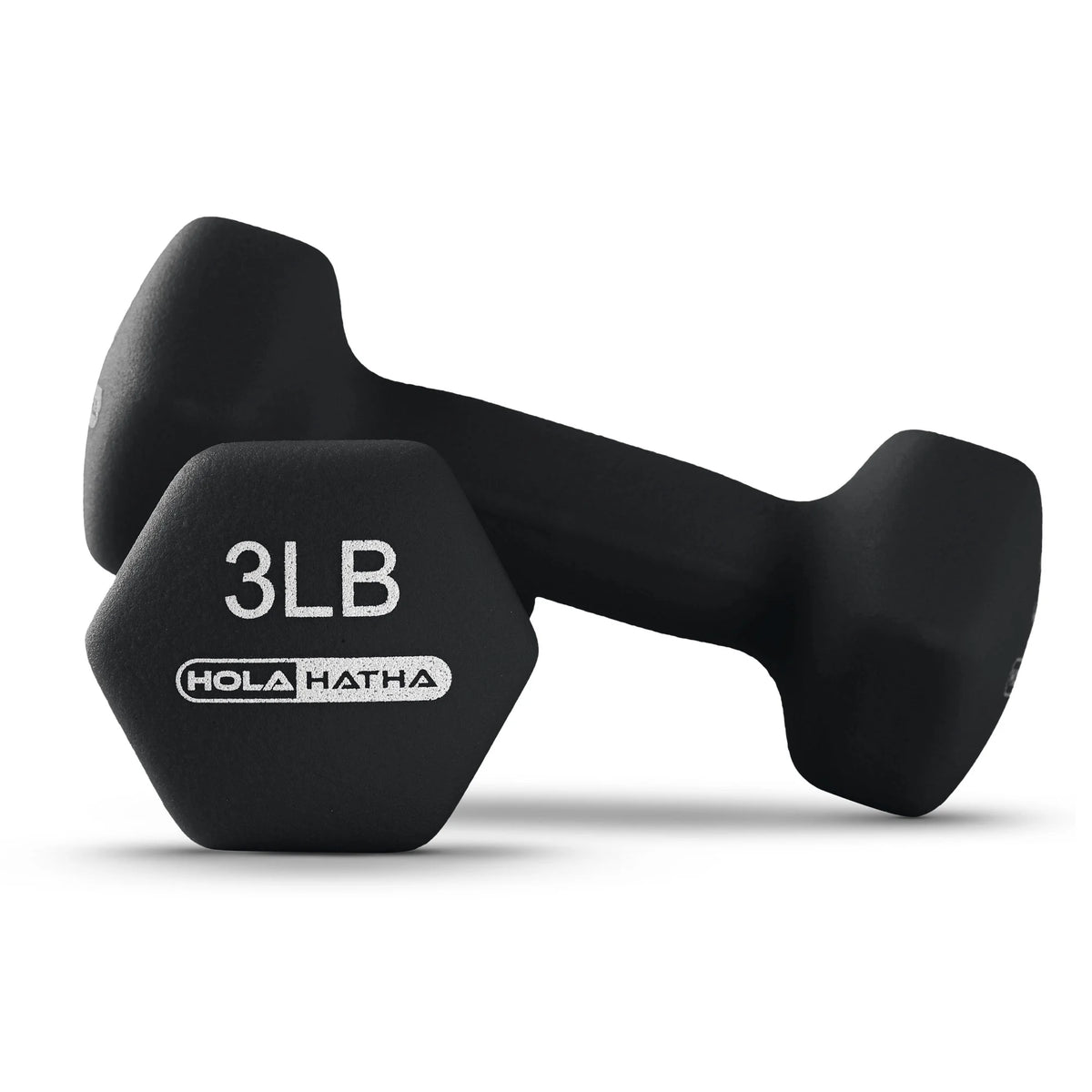 HolaHatha Neoprene Dumbbell Weight Set with Rack (Black), 112.5 lb