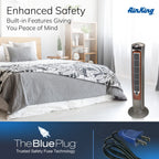Air King Wind Curve 42" 3 Speed Fresh Air Ionizer Tower Fan with Remote Control, 9554