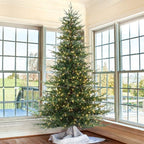 OasisCraft 6.5ft Pre-lit Snow Flocked Artificial Christmas Tree PVC Branches, 400 Clear Lights, Metal Stand | Realistic Full Shape for Home, Office, Holiday Decoration
