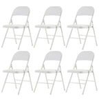 6 Pack Gray Folding Chairs with Padded Seats, Portable Stackable Foldable Chairs for Indoor & Outdoor, Commercial Seat with Metal Frame for Events Office Wedding Party, 330lbs Capacity