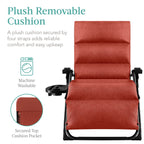 Best Choice Products Oversized Zero Gravity Chair, Folding Recliner w/ Removable Cushion, Side Tray - Fossil Gray