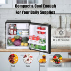 Frestec 1.6 Cu.Ft Mini Fridge with Freezer, Compact Refrigerator, Energy Efficient for Office, Apartment, Dorm, Bedroom