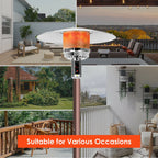 Costway 50000 BTU Propane Patio Heater Standing Steel with Wheels Grey