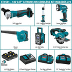 18V LXT Lithium-ion Cordless 15-Piece Combo Kit with (4) Batteries 3.0Ah, Charger and (2) Bags