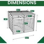 Hanover Outdoor 4.9 ft. x 4 ft. Wooden Trash Bin and Recyclables Storage Shed - HANWS0103-NAT