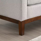 End of Bed Bench, 53.5" Boucle Fabric Upholstered Entryway Bench with Wood Legs & Bolster Pillows, Rolled Arm Cushioned Ottoman Foot Rest Long Stool Window Extra Seating for Bedroom, Ivory