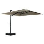 Boyel Living Cantilever Outdoor Patio Umbrellas, with Bluetooth Ambient Light & Base, Offset Square Umbrella for Pool Deck Garden Backyard, Navy Blue