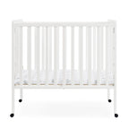 Delta Children Lee Portable Folding Mini Crib with 1.5-Inch Mattress - Greenguard Gold Certified, Bianca White