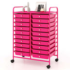 Costway 20 Drawer Rolling Storage Cart Tools Scrapbook Paper Office School Organizer Yellow