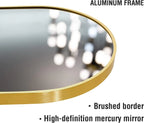 Vlush Full Length Mirror, 65"x22" Arched Floor Mirror, Full Body Standing Mirror with Aluminum Frame (Gold)