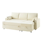 VANACC Sofa Bed, Adult Sleeper Sofa with Storage Chaise, Pull Out Couch for Bed Room, Gray Chenille