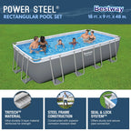 Bestway 24' x 12' x 52" Rectangular Frame Above Ground Swimming Pool Set
