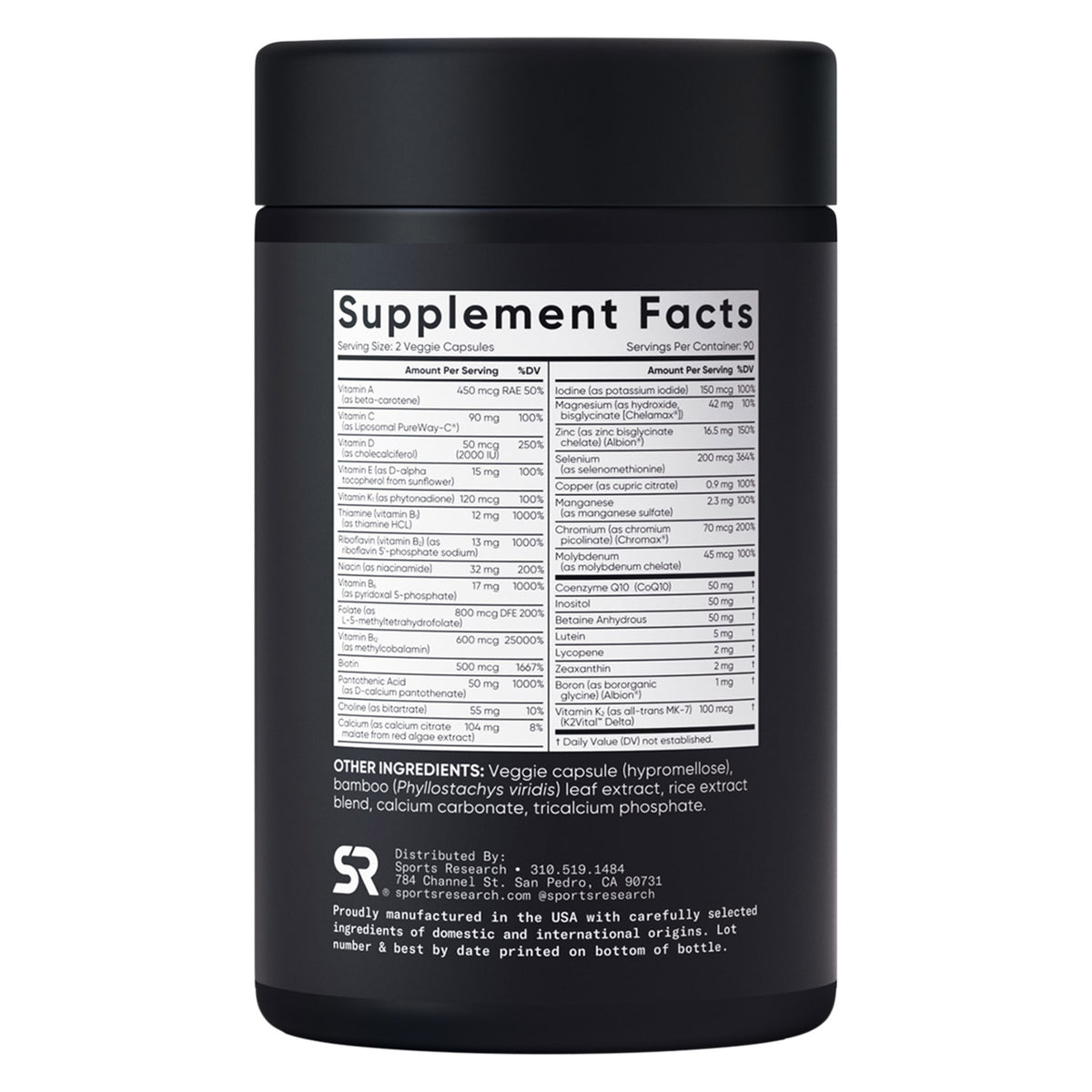 Sports Research Advanced Multivitamin, 180 Veggie Capsules