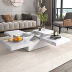 PORKISS Square Coffee Table, Modern Coffee Table with Sliding Top and Storage Space, Cocktail Table with Storage and Grain Veneer Finish, Freestanding Storage Coffee Table for Living Room, Walnut