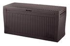Keter Comfy Outdoor Storage 71-Gallon Resin Deck Box, Espresso Brown