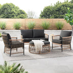 Better Homes & Gardens Lilah 2-Pack Outdoor Wicker Lounge Chairs, Black