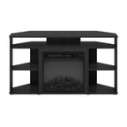 Jensen Corner TV Stand with Fireplace for TV up to 55 in., French Oak Grey