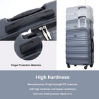 Tripcomp Hardside Luggage Set 3-Piece Set (21/25/29) Lightweight Suitcase 4-Wheeled Suitcase Set(Purple)