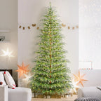 9' Pre-Lit Green Cypress Artificial Christmas Tree with 600 Warm White Twinkle LED Lights, by My Texas House