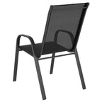 Flash Furniture 5 Pack Brazos Series Brown Outdoor Stack Chair with Flex Comfort Material and Metal Frame