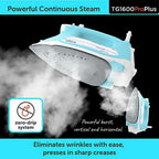 Oliso Pro Plus Ceramic-Coated Steam Iron, Blue