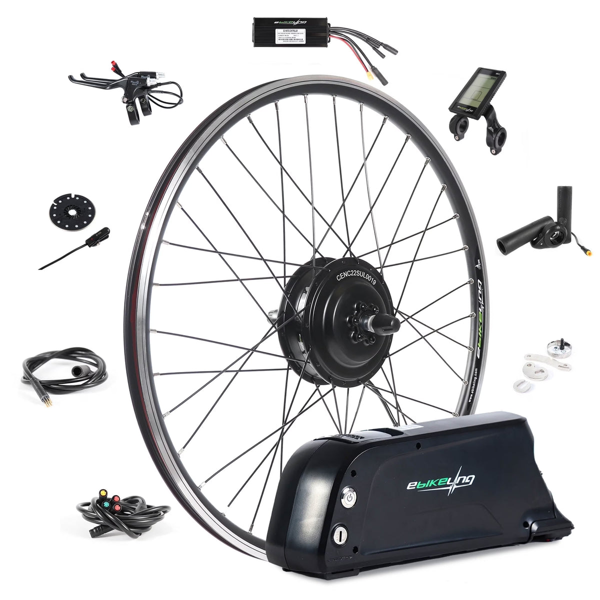 eBikeling 48V 1500W 52V 19.2AH Rear-Rack Ebike Conversion Kit with Battery 700C Rear Electric Bike Conversion Kit | Add On Electric Bike Kit for Waterproof Design for Enhanced Performance