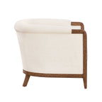 My Texas House Campbell Wood Accent Chair, Cream Fabric