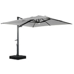 Boyel Living Cantilever Outdoor Patio Umbrellas, with Bluetooth Ambient Light & Base, Offset Square Umbrella for Pool Deck Garden Backyard, Navy Blue