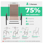 Patio Dining Chairs Set of 4, Outdoor Stackable Dining Furniture Set, All Weather Dining Set for Lawn, Garden, Backyard, Poolside, Black